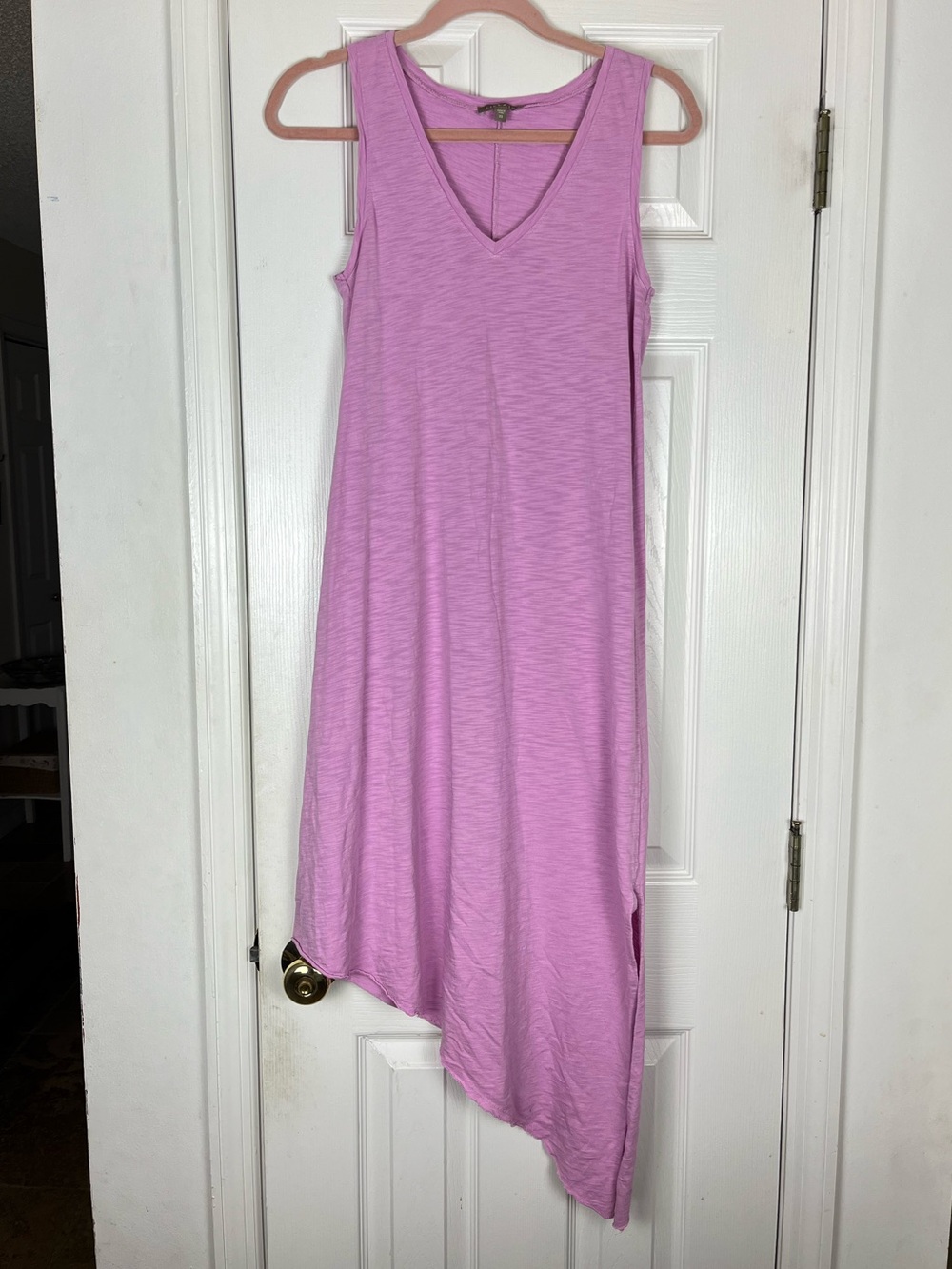 Lilla P Easy V-Neck Tank Dress XS Pima Cotton Midi-Maxi